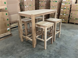Castle Rectangle Bar Table 140 x 70cm SET w/ 4 Dublin Bar Stools Castle Rectangle Bar Table 140 x 70cm SET w/ 4 Dublin Bar Stools