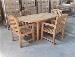 Eden Oval Double Extension Teak Table 130cm Regular To 180cm w/ Extension x 95cm Width Set w/ 4 Manchester Arm Chairs Eden Oval Double Extension Teak Table 130cm Regular To 180cm w/ Extension x 95cm Width Set w/ 4 Manchester Arm Chairs