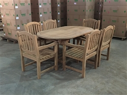 Liverpool Oval Teak Table Set w/ 6 Manchester Arm Chairs (170cm x 100cm - Extends to 230cm) Liverpool Oval Teak Table Set w/ 6 Manchester Arm Chairs (170cm x 100cm - Extends to 230cm)