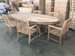 Mambak Oval Teak Table 275x150cm w/ 6 Slagi Arm Chairs Mambak Oval Teak Table 275x150cm w/ 6 Slagi Arm Chairs
