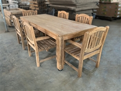 Pleasant Teak Rectangle Table 240x100cm SET w/ 6 Manchester Arm Chairs Pleasant Teak Rectangle Table 240x100cm SET w/ 6 Manchester Arm Chairs