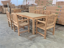 Wellington Teak Rectangle Table 210x90cm SET w/ 6 Manchester Arm Chairs Wellington Teak Rectangle Table 210x90cm SET w/ 6 Manchester Arm Chairs