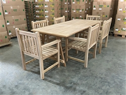 Marsha Teak Rectangle Table 220x100cm SET w/ 6 Sari Arm Chairs Marsha Teak Rectangle Table 220x100cm SET w/ 6 Sari Arm Chairs