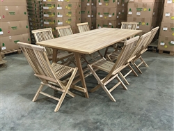 Marsha Teak Rectangle Table 220x100cm SET w/ 8 Shelia Folding Chairs Marsha Teak Rectangle Table 220x100cm SET w/ 8 Shelia Folding Chairs