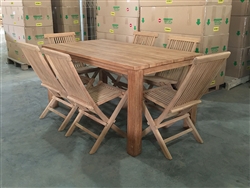 Lexington Teak Rectangle Table 165x90cm Set w/ (6) Shelia Premium Folding Chairs Lexington Teak Rectangle Table 165x90cm Set w/ (6) Shelia Premium Folding Chairs