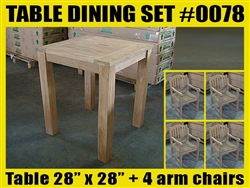 Reclaimed Teak Table #SET 0078 w/ 4 Manchester Arm Chairs Reclaimed Teak Table #SET 0078 w/ 4 Manchester Arm Chairs