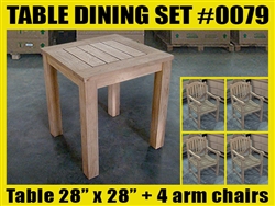 Reclaimed Teak Table #SET 0079 w/ 4 Manchester Arm Chairs Reclaimed Teak Table #SET 0079 w/ 4 Manchester Arm Chairs