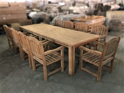 Jambi 118" Teak Table SET w/ 10 Manchester Rustic Arm Chairs Jambi 118" Teak Table SET w/ 10 Manchester Rustic Arm Chairs