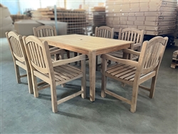 Forbes Rectangle Teak Table 180 x 100cm Set w/ 6 Manchester Arm Chairs Forbes Rectangle Teak Table 180 x 100cm Set w/ 6 Manchester Arm Chairs